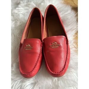 Coach loafers orange/red color size 9.5